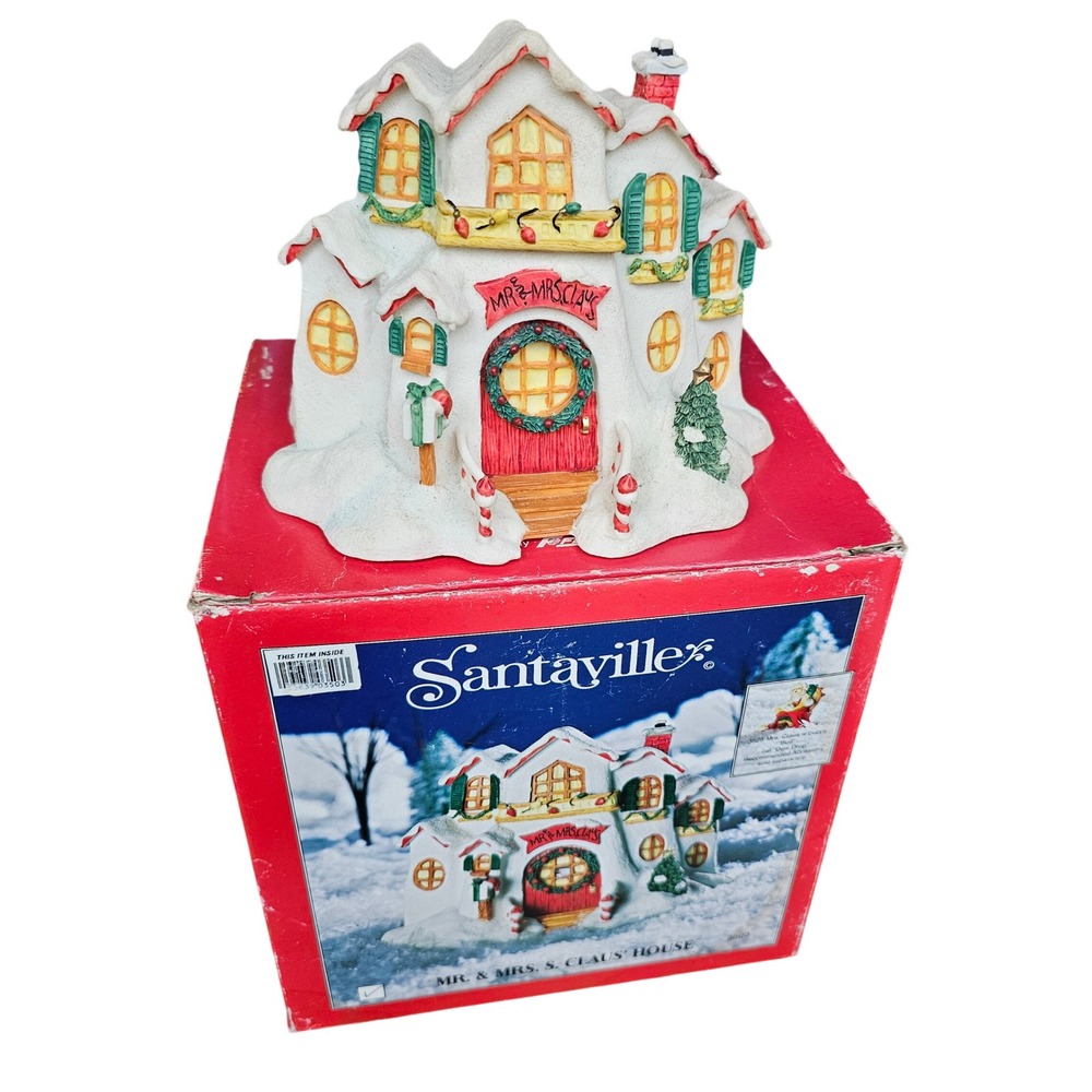 Santaville Flambro Mr & Mrs S Claus House Christmas Village Figurine Joan Victor